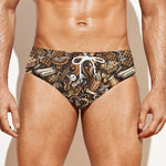 Coffee And Dessert Drawing Pattern Print Men's Swim Briefs
