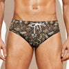 Coffee And Dessert Drawing Pattern Print Men's Swim Briefs