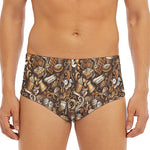 Coffee And Dessert Drawing Pattern Print Men's Triangle Swim Briefs