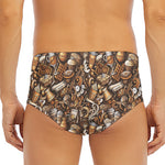 Coffee And Dessert Drawing Pattern Print Men's Triangle Swim Briefs