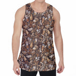 Coffee And Dessert Drawing Pattern Print Men's Velvet Tank Top