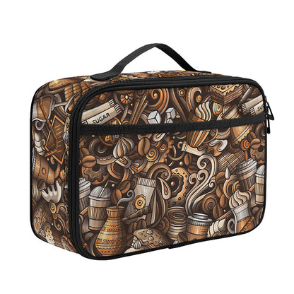 Coffee And Dessert Drawing Pattern Print Portable Lunch Bag