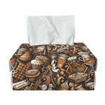 Coffee And Dessert Drawing Pattern Print Rectangle Tissue Box Cover