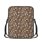 Coffee And Dessert Drawing Pattern Print Rectangular Crossbody Bag