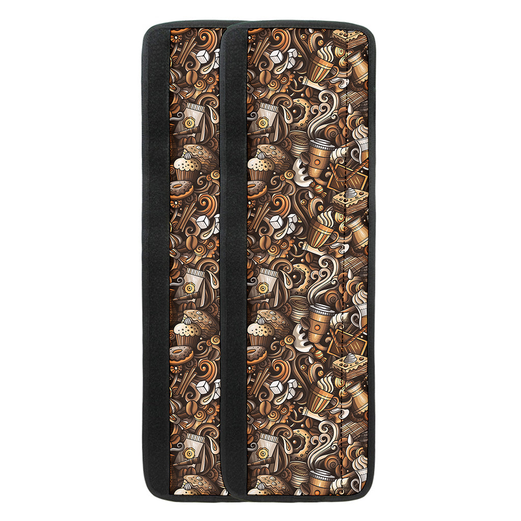 Coffee And Dessert Drawing Pattern Print Refrigerator Handle Covers