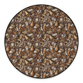 Coffee And Dessert Drawing Pattern Print Round Floor Mat