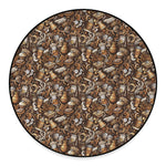 Coffee And Dessert Drawing Pattern Print Round Floor Mat