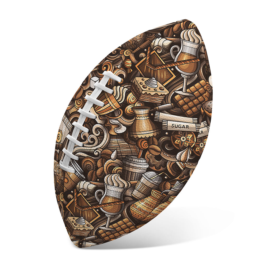 Coffee And Dessert Drawing Pattern Print Rugby Ball