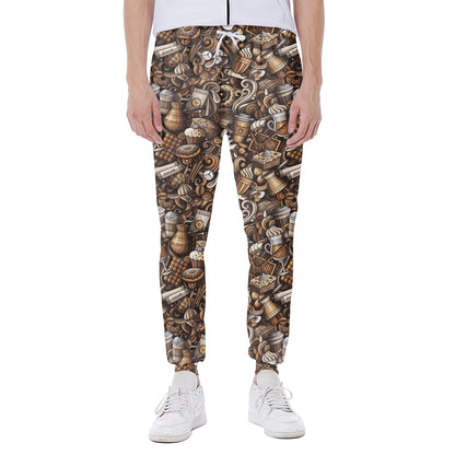 Coffee And Dessert Drawing Pattern Print Scuba Joggers