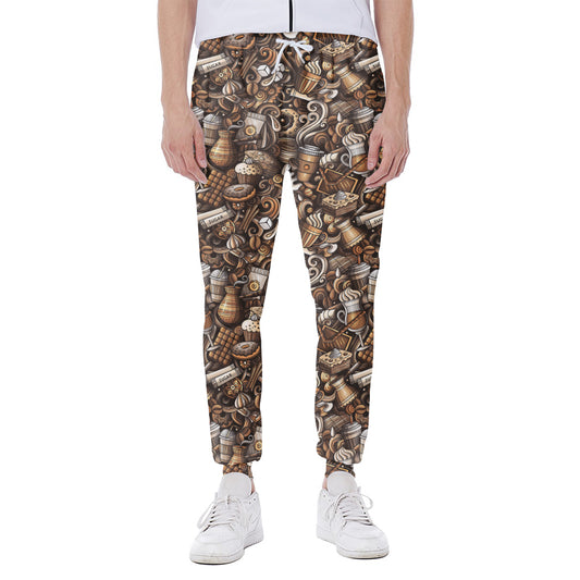 Coffee And Dessert Drawing Pattern Print Scuba Joggers