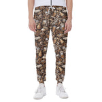 Coffee And Dessert Drawing Pattern Print Scuba Joggers