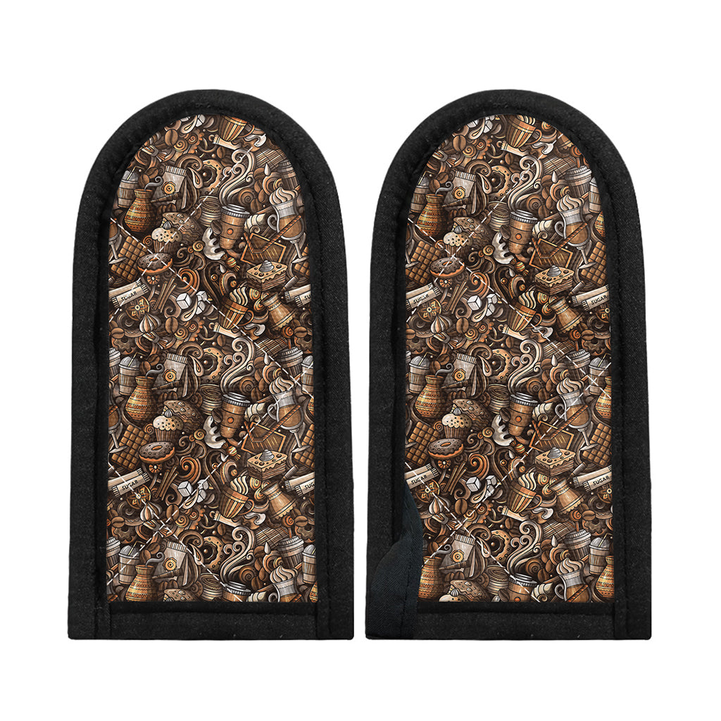 Coffee And Dessert Drawing Pattern Print Skillet Handle Cover