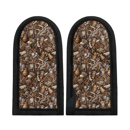 Coffee And Dessert Drawing Pattern Print Skillet Handle Cover