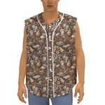 Coffee And Dessert Drawing Pattern Print Sleeveless Baseball Jersey