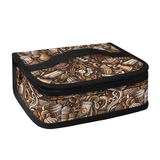 Coffee And Dessert Drawing Pattern Print Small Lunch Bag