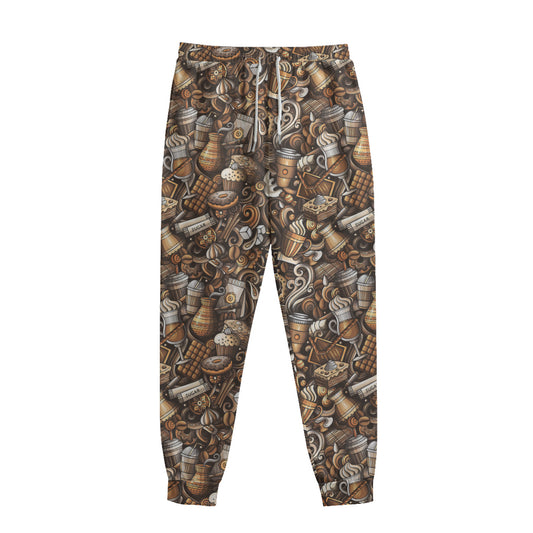 Coffee And Dessert Drawing Pattern Print Sweatpants