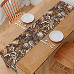 Coffee And Dessert Drawing Pattern Print Table Runner