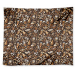 Coffee And Dessert Drawing Pattern Print Tapestry