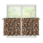 Coffee And Dessert Drawing Pattern Print Tier Curtains
