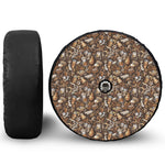 Coffee And Dessert Drawing Pattern Print Tire Cover With Camera Hole