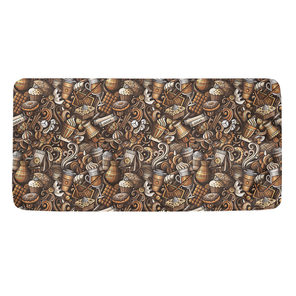 Coffee And Dessert Drawing Pattern Print Towel