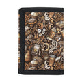 Coffee And Dessert Drawing Pattern Print Trifold Wallet