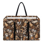 Coffee And Dessert Drawing Pattern Print Utility Tote Bag
