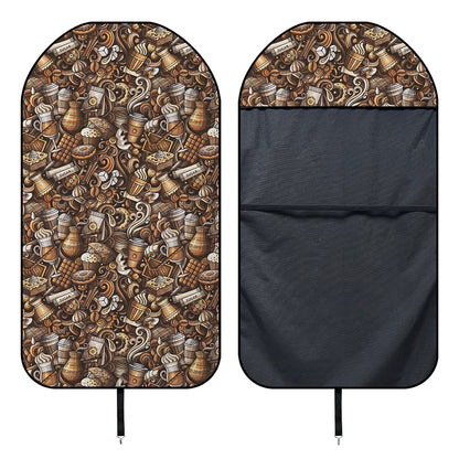 Coffee And Dessert Drawing Pattern Print Waterproof Car Seat Cover