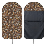 Coffee And Dessert Drawing Pattern Print Waterproof Car Seat Cover