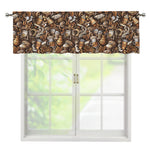 Coffee And Dessert Drawing Pattern Print Window Valance