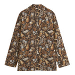 Coffee And Dessert Drawing Pattern Print Women's Blazer