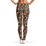 Coffee And Dessert Drawing Pattern Print Women's Leggings