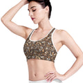 Coffee And Dessert Drawing Pattern Print Women's Sports Bra