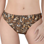 Coffee And Dessert Drawing Pattern Print Women's Thong