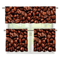Coffee Beans Print 3 Piece Kitchen Curtains