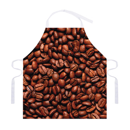 Coffee Beans Print Adjustable Apron