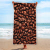 Coffee Beans Print Beach Towel