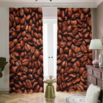 Coffee Beans Print Blackout Pencil Pleat Curtains