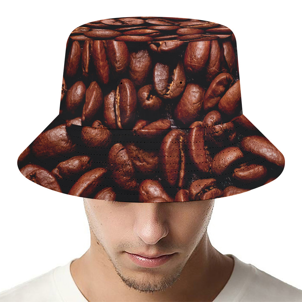 Coffee Beans Print Bucket Hat