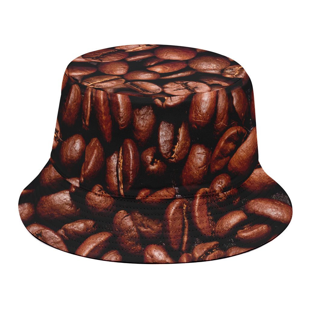 Coffee Beans Print Bucket Hat