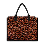 Coffee Beans Print Canvas Tote Bag