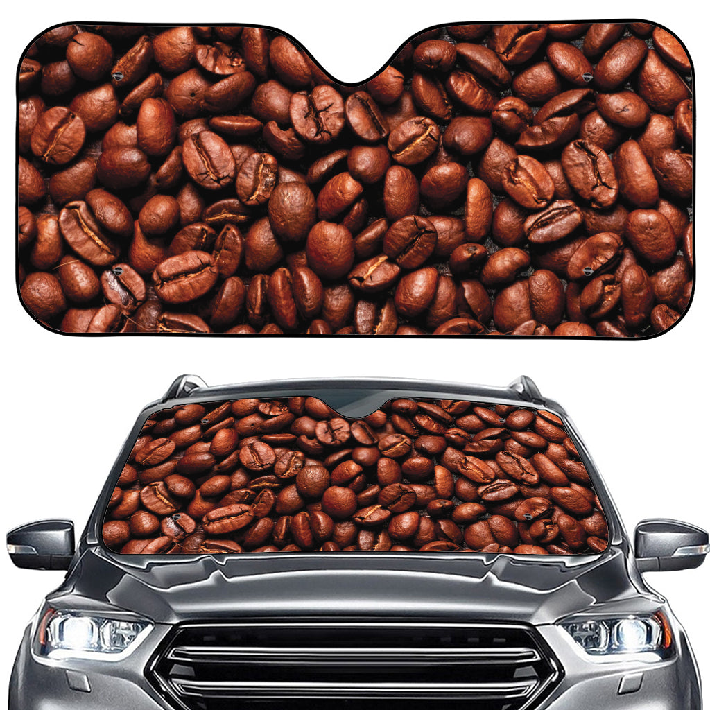 Coffee Beans Print Car Windshield Sun Shade