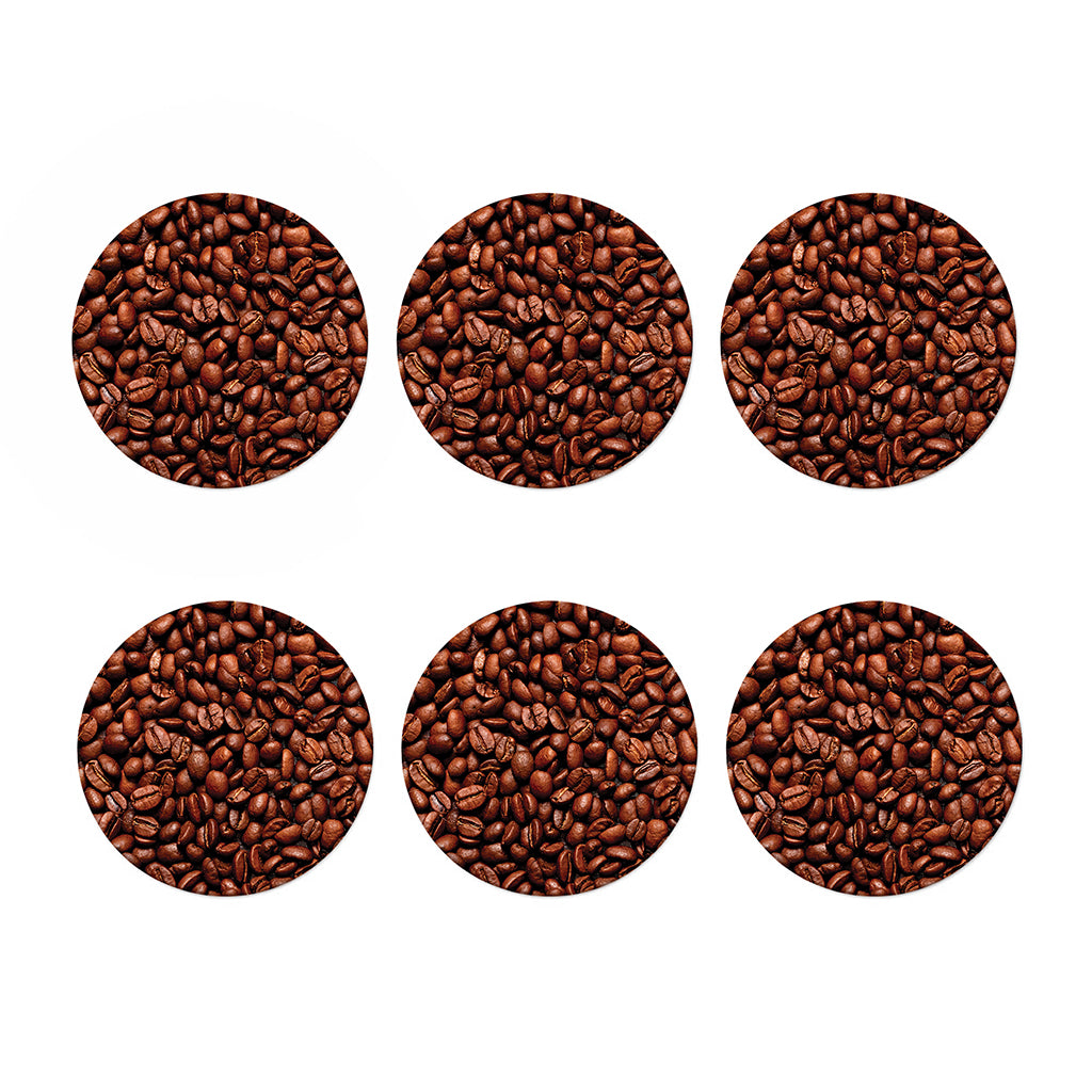 Coffee Beans Print Coaster Set