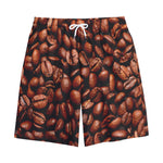 Coffee Beans Print Cotton Shorts