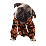 Coffee Beans Print Dog Zip Up Hoodie