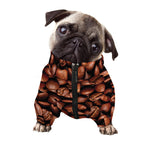 Coffee Beans Print Dog Zip Up Jacket