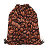 Coffee Beans Print Drawstring Bag