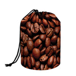 Coffee Beans Print Drawstring Makeup Bag