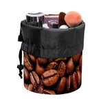 Coffee Beans Print Drawstring Makeup Bag