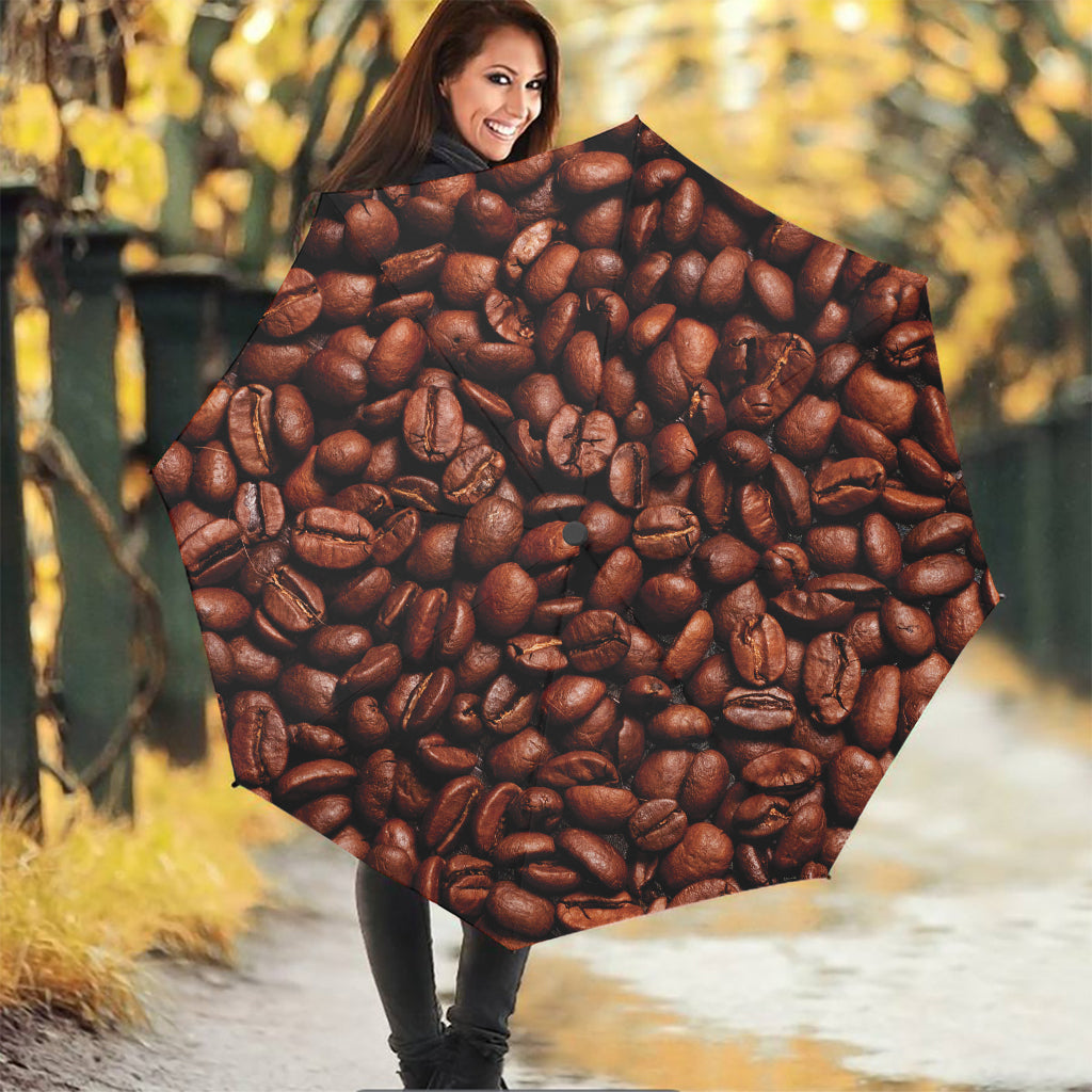 Coffee Beans Print Foldable Umbrella